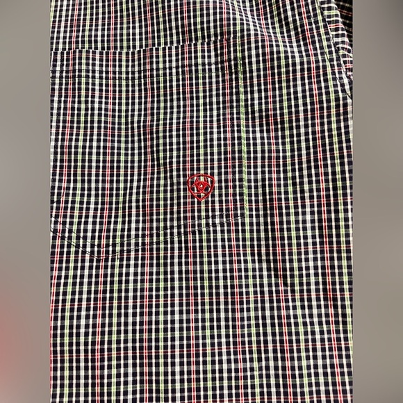 Ariat Pro Series Shirt Size XL Button Down Mens Western Wear Rodeo Blue Plaid - Picture 2 of 8